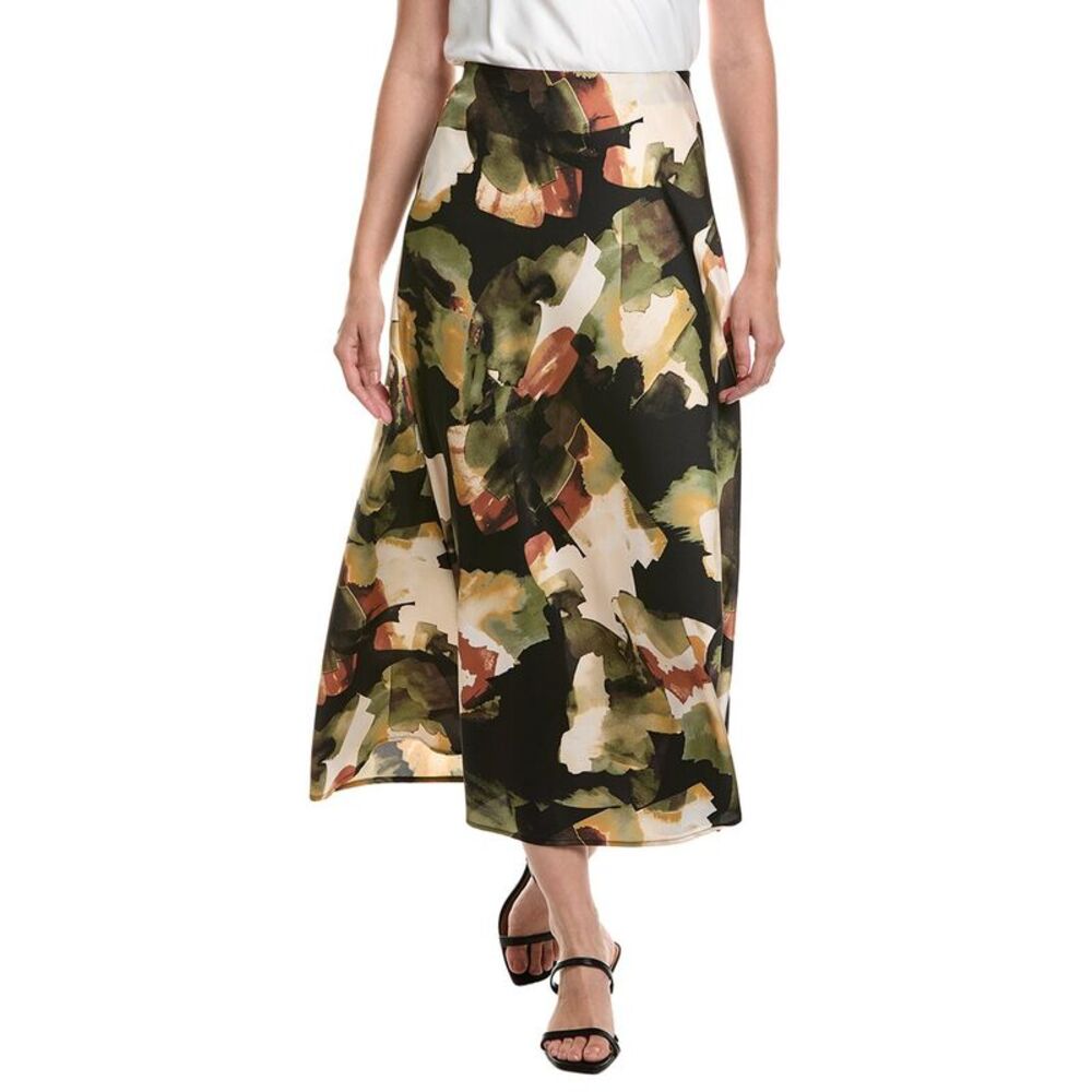 Anne Klein Womens  Petite Pull-On Bias Flared Skirt, Green